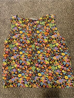 Sleeveless Multicolor Circle Print Women's Top